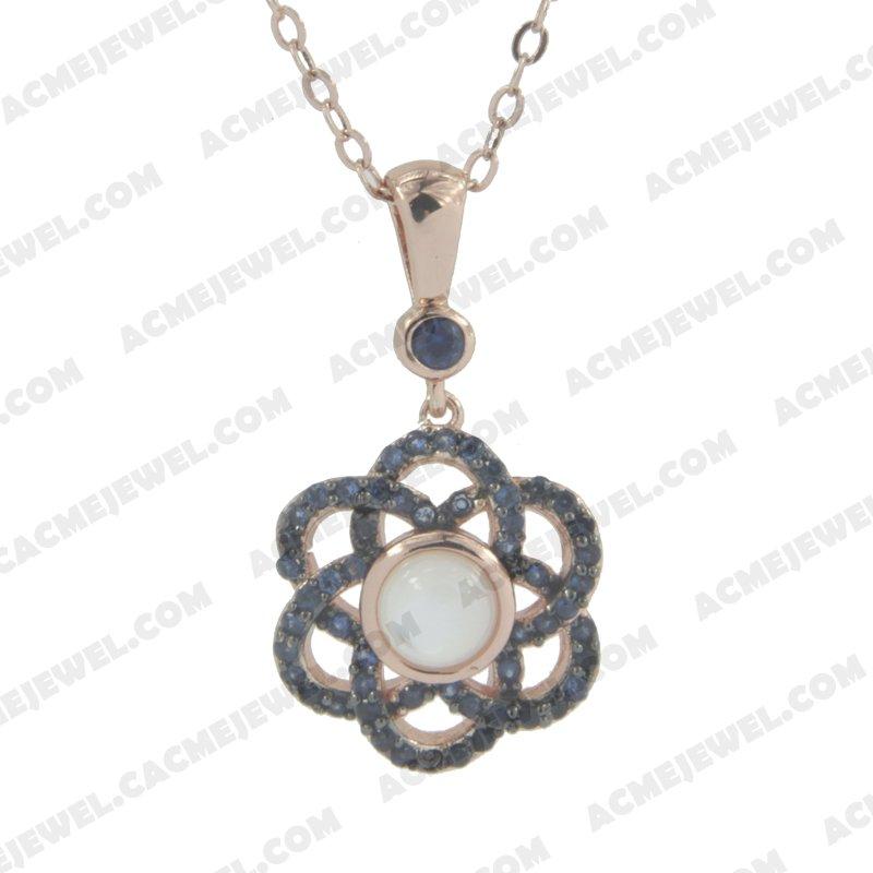 Pendants 925 sterling silver  2-tone Rose gold and black rhodium