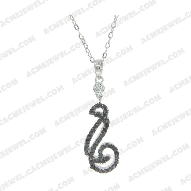 Pendants 925 sterling silver  2-tone Rhodium and black rhodium