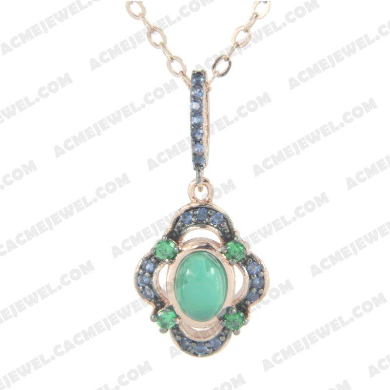 Pendants 925 sterling silver  2-tone Rose gold and black rhodium