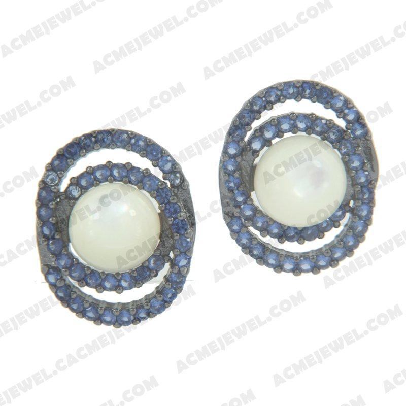 Earrings 925 sterling silver   Black rhodium 