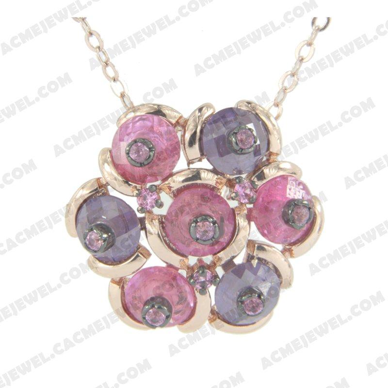 Pendants 925 sterling silver  2-tone Rose gold and black rhodium