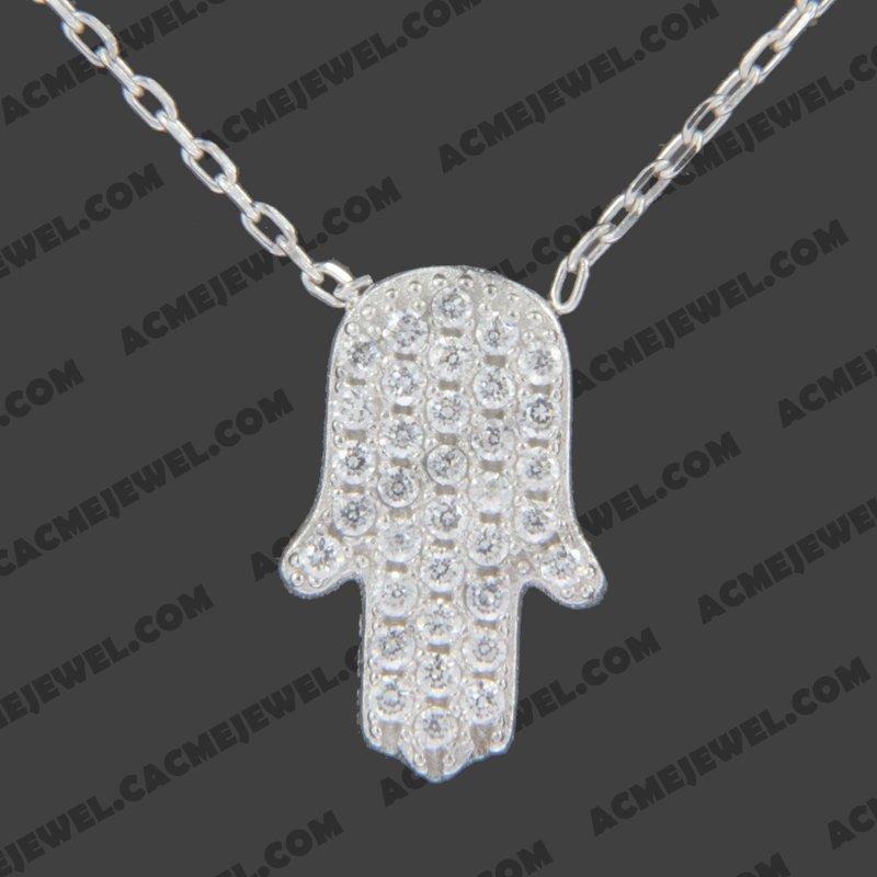 Necklace 925 Sterling Silver   Rhodium 