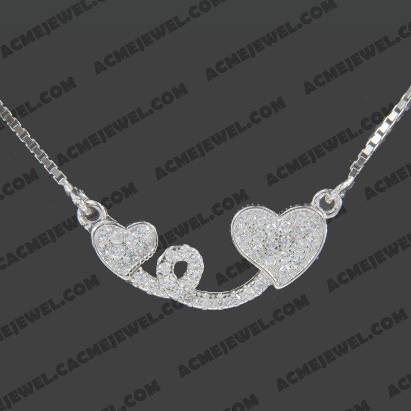 Necklace 925 Sterling Silver  Rhodium 