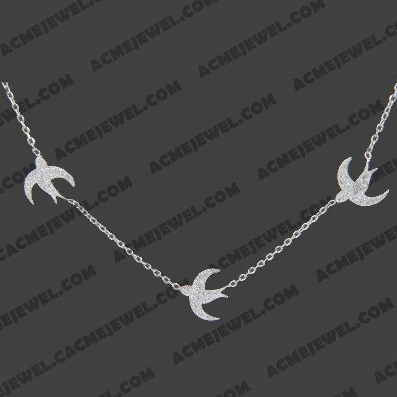 Necklace 925 Sterling Silver  Rhodium 