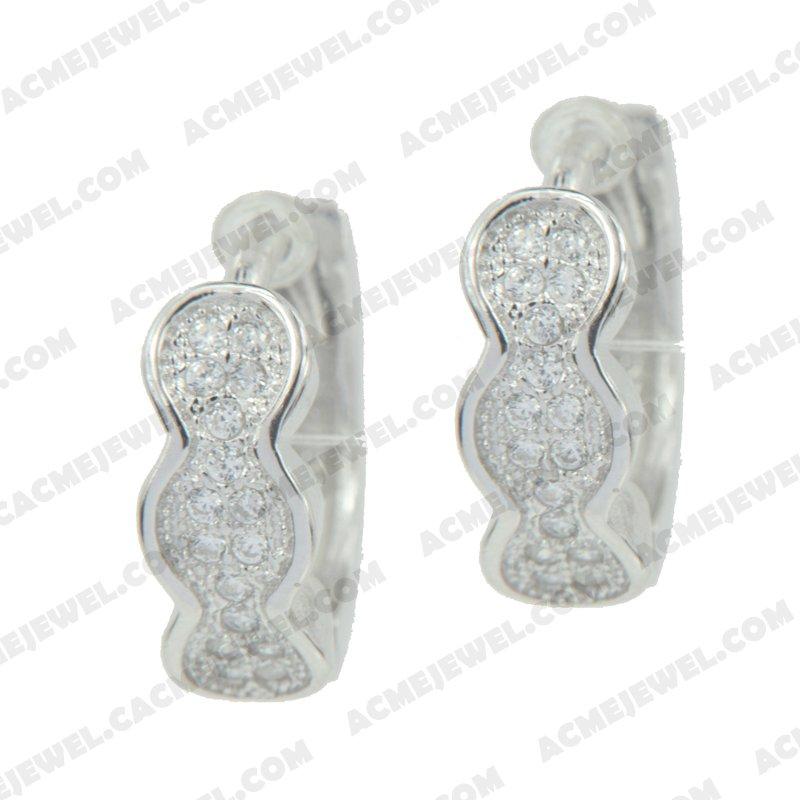 Earrings 925 Sterling Silver  Rhodium 