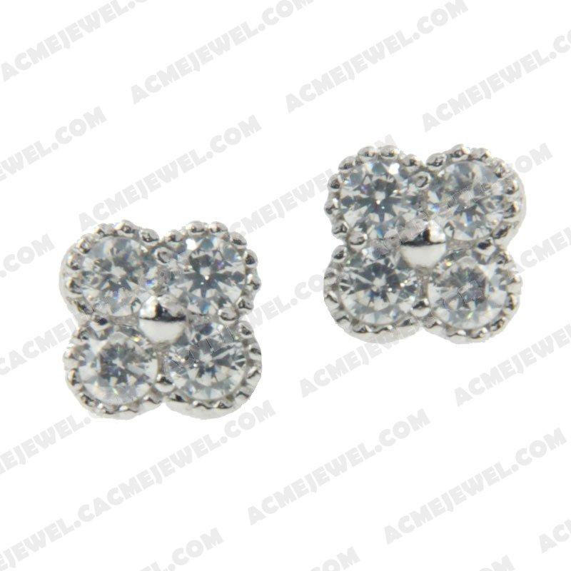 Earrings 925 Sterling Silver  Rhodium 