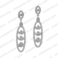   Earrings 925 sterling silver  White Rhodium 