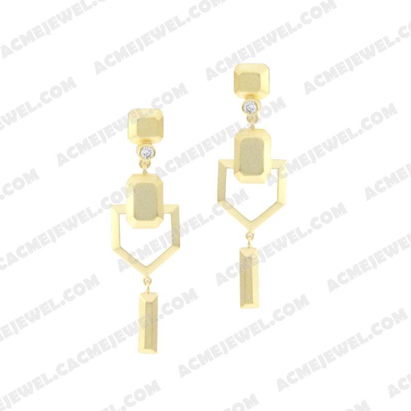 Earrings 925 Sterling Silver  Matt gold