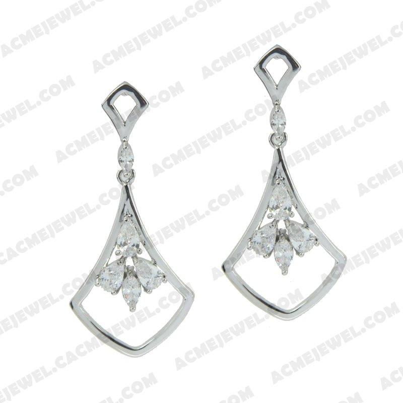 Earrings 925 sterling silver   Rhodium 