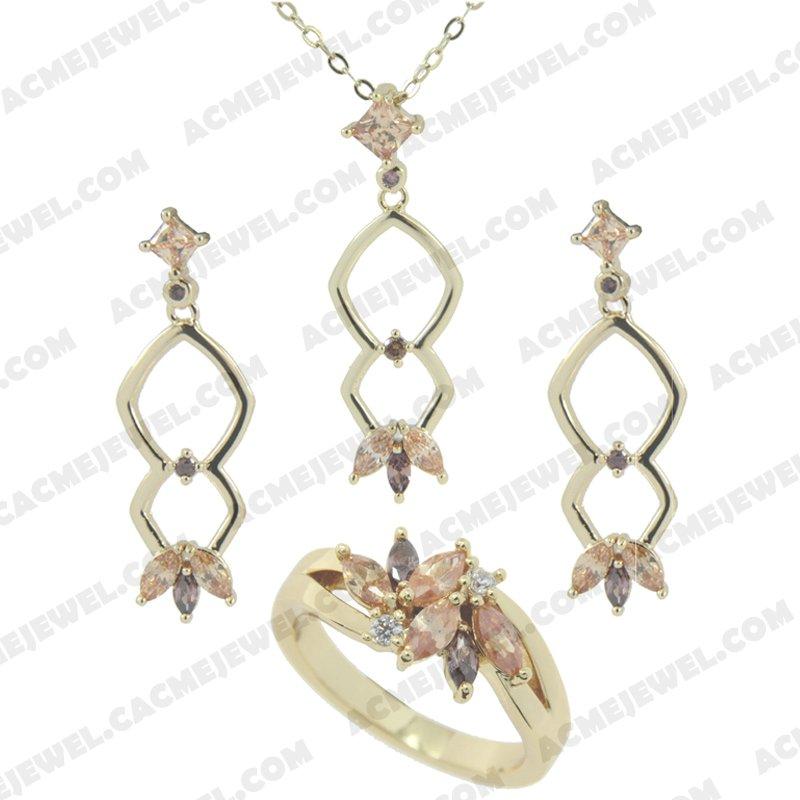 ﻿Jewellery Set 925 sterling silver   Gold 