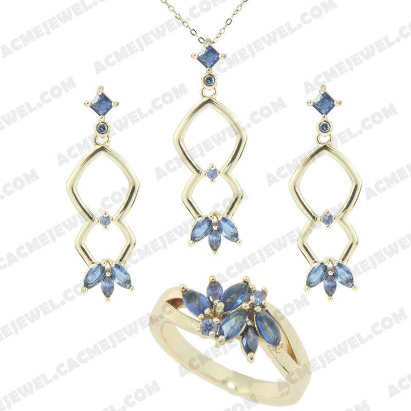 ﻿Jewellery Set 925 sterling silver   Gold 