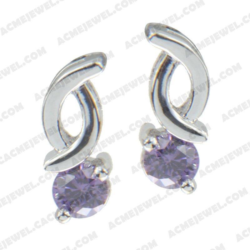 Earrings 925 sterling silver   Rhodium 