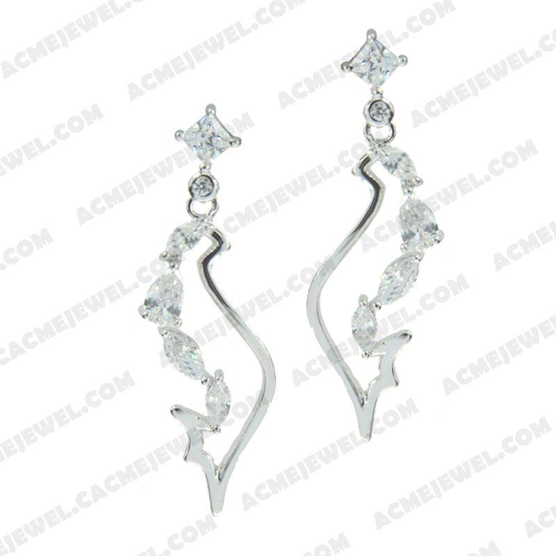 Earrings 925 Sterling Silver  Rhodium