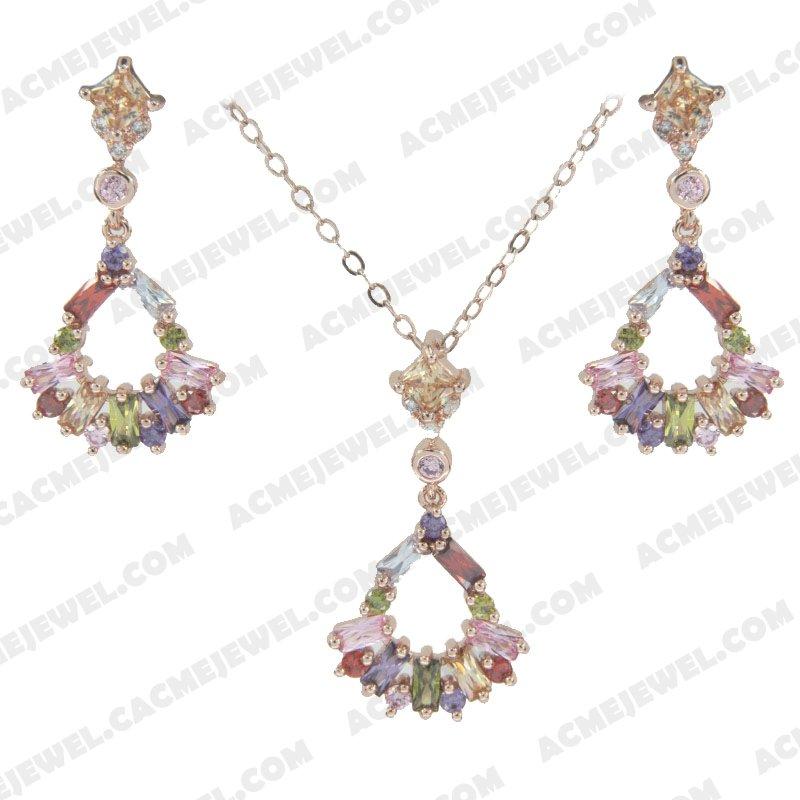 ﻿Jewellery Set 925 sterling silver   Rose gold 