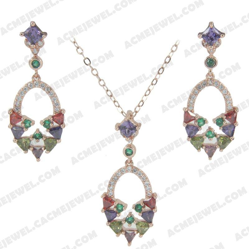 ﻿Jewellery Set 925 sterling silver   Rose gold 