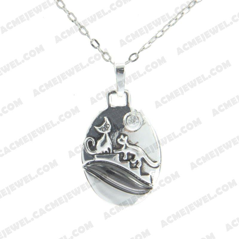 Pendants 925 sterling silver 2-tone Rhodium and black smear