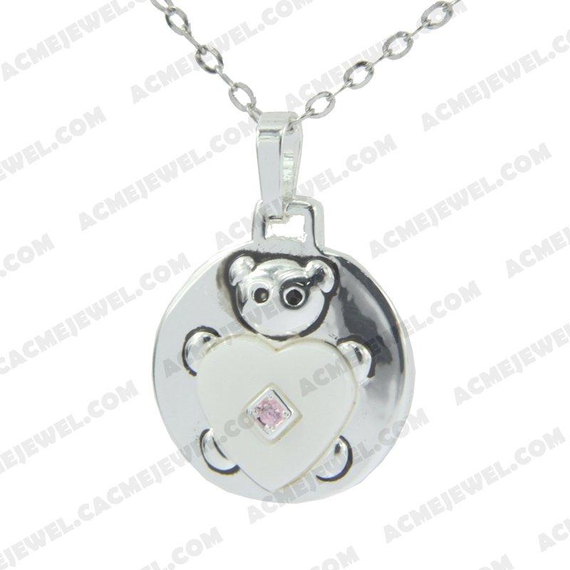 Pendants 925 sterling silver  2-tone Rhodium and black smear